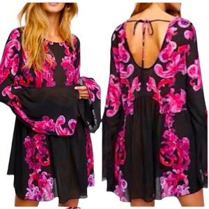 Sz S Free People Intimately Purple & Black Symphony Slip Dress NWOT $128 MSRP